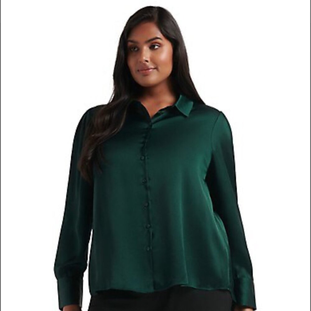 EVER NEW | Satin Shirt | Size 16 | Deep Green Colour